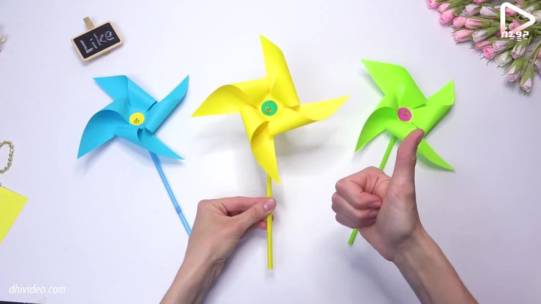 Moving paper TOYS - How To Make Paper Windmill